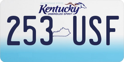 KY license plate 253USF