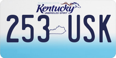 KY license plate 253USK
