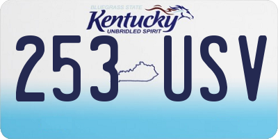 KY license plate 253USV