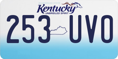 KY license plate 253UVO