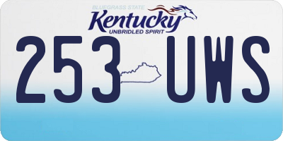 KY license plate 253UWS
