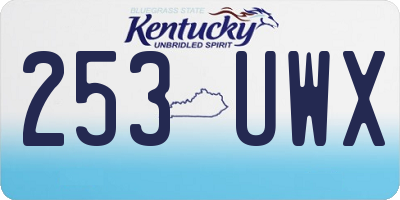 KY license plate 253UWX