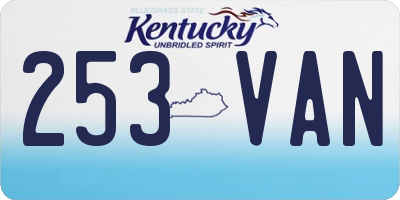 KY license plate 253VAN
