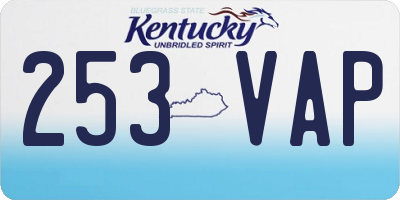 KY license plate 253VAP