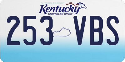KY license plate 253VBS