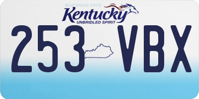 KY license plate 253VBX