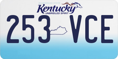 KY license plate 253VCE