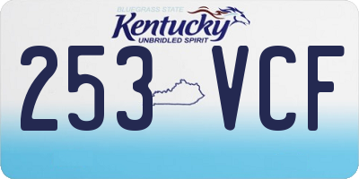 KY license plate 253VCF