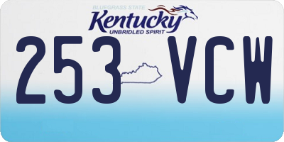 KY license plate 253VCW