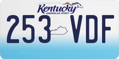 KY license plate 253VDF