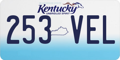 KY license plate 253VEL