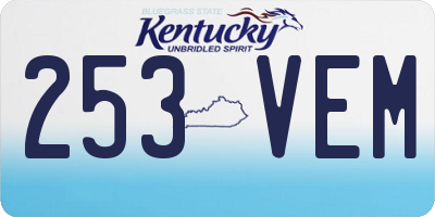 KY license plate 253VEM
