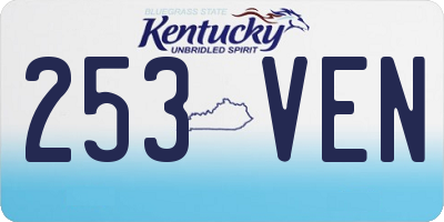 KY license plate 253VEN