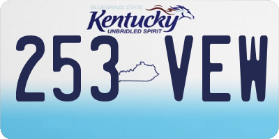 KY license plate 253VEW