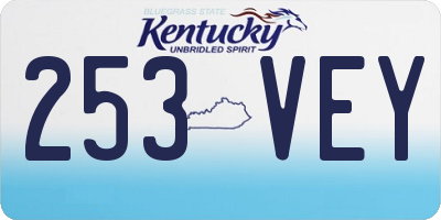 KY license plate 253VEY