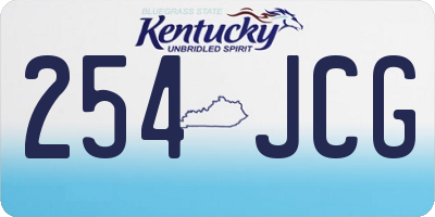 KY license plate 254JCG