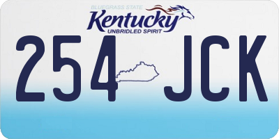 KY license plate 254JCK