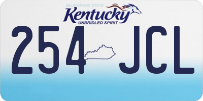 KY license plate 254JCL