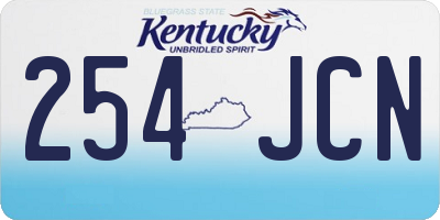 KY license plate 254JCN