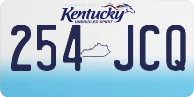 KY license plate 254JCQ