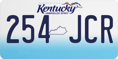 KY license plate 254JCR