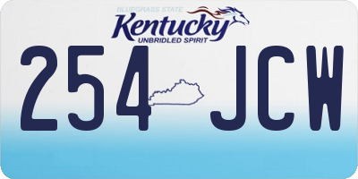 KY license plate 254JCW