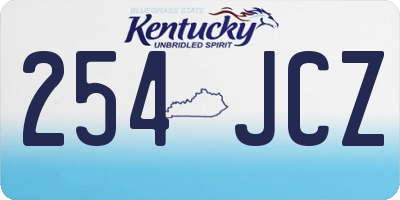 KY license plate 254JCZ