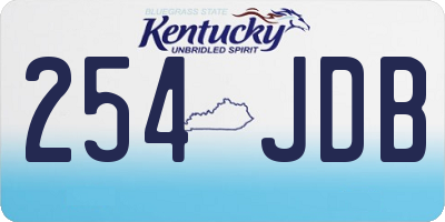 KY license plate 254JDB