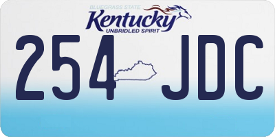 KY license plate 254JDC