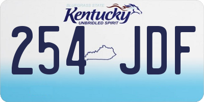 KY license plate 254JDF