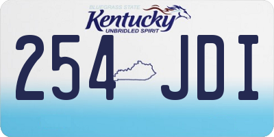 KY license plate 254JDI