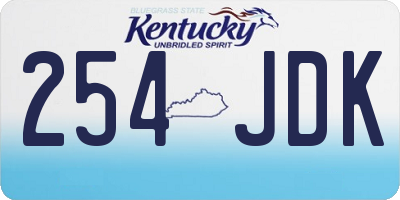 KY license plate 254JDK