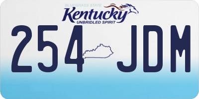 KY license plate 254JDM