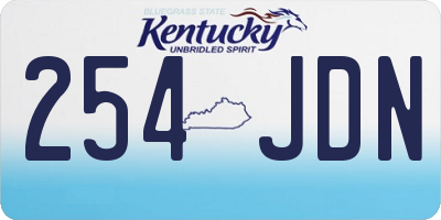 KY license plate 254JDN