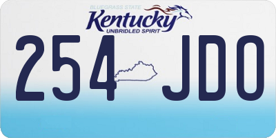 KY license plate 254JDO