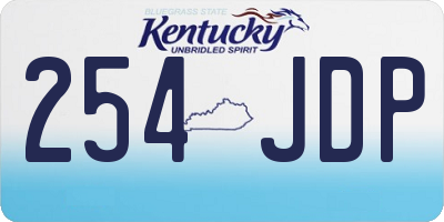 KY license plate 254JDP