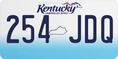 KY license plate 254JDQ