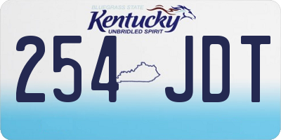 KY license plate 254JDT