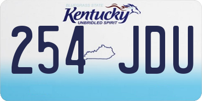 KY license plate 254JDU