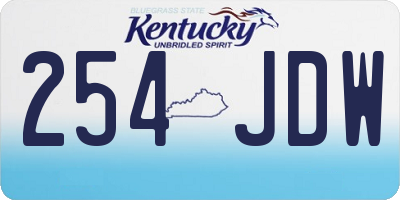KY license plate 254JDW