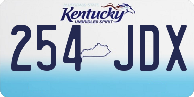 KY license plate 254JDX