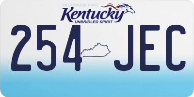KY license plate 254JEC