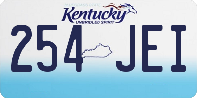 KY license plate 254JEI