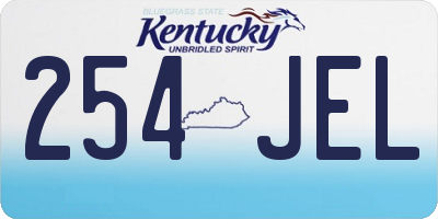 KY license plate 254JEL