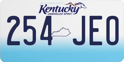KY license plate 254JEO