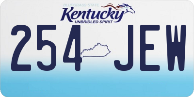 KY license plate 254JEW