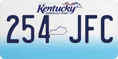 KY license plate 254JFC