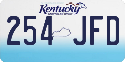 KY license plate 254JFD