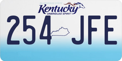 KY license plate 254JFE