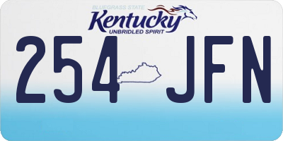 KY license plate 254JFN